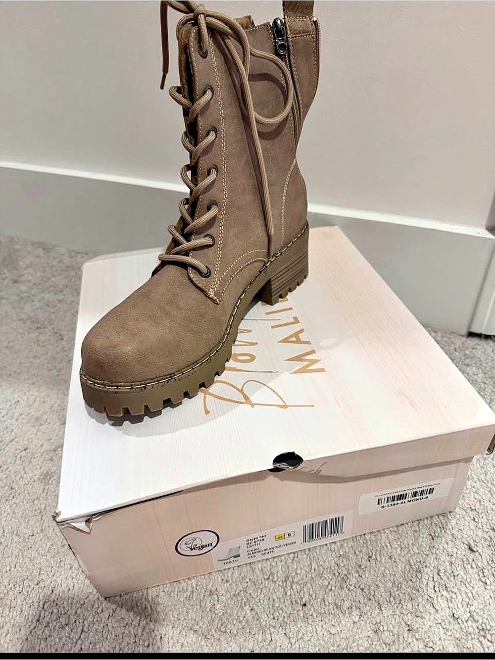 Blowfish Malibu Women's Brown Combat Boots Like New